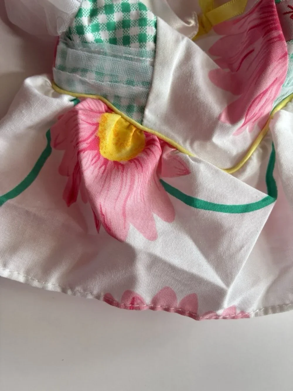 Vintage Cabbage Patch Kids Doll Dress Floral Puff Sleeve CPK Outfit